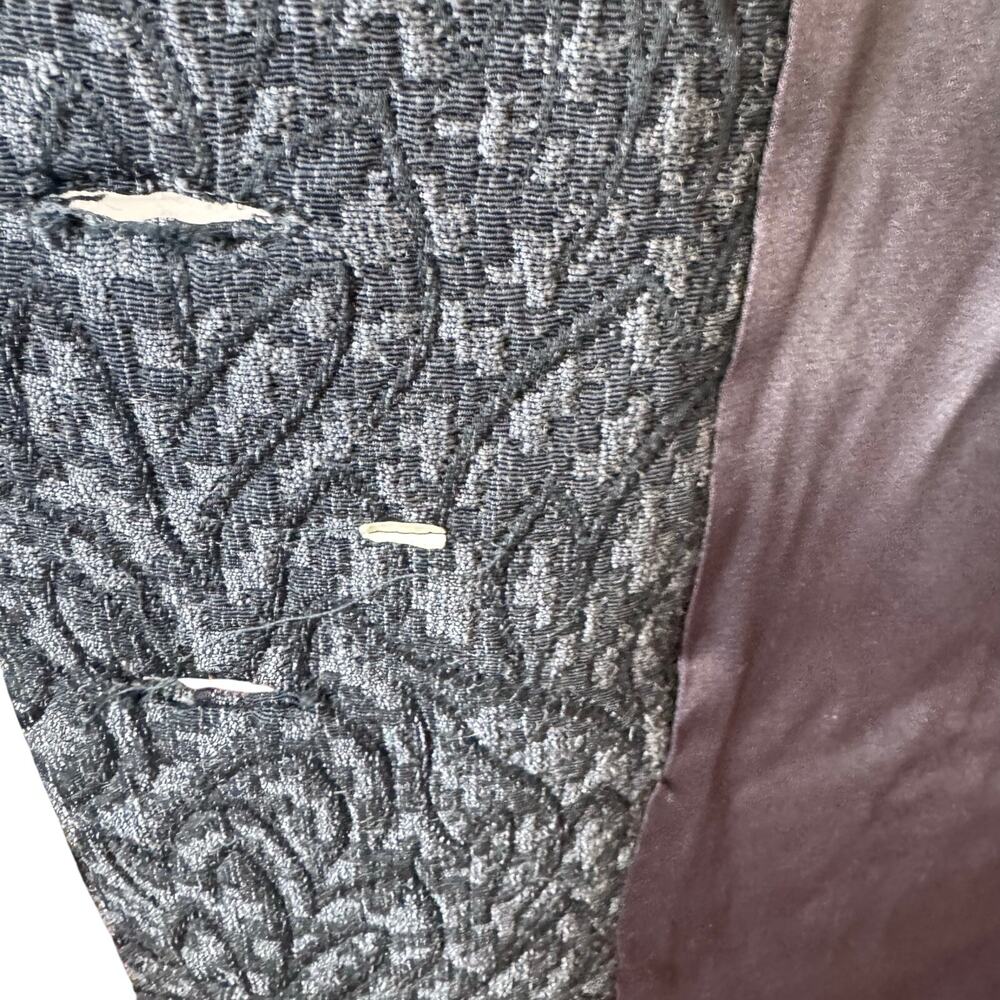 VINTAGE 1950's Gray‎ Jacquard Tapestry Long Women's Coat Mink Fur ILGUW Sz Small - Picture 14 of 14